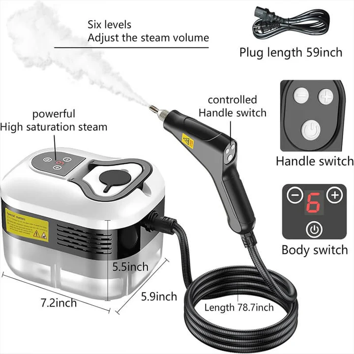 2500W High Pressure Steam Cleaner with Protective Gloves
