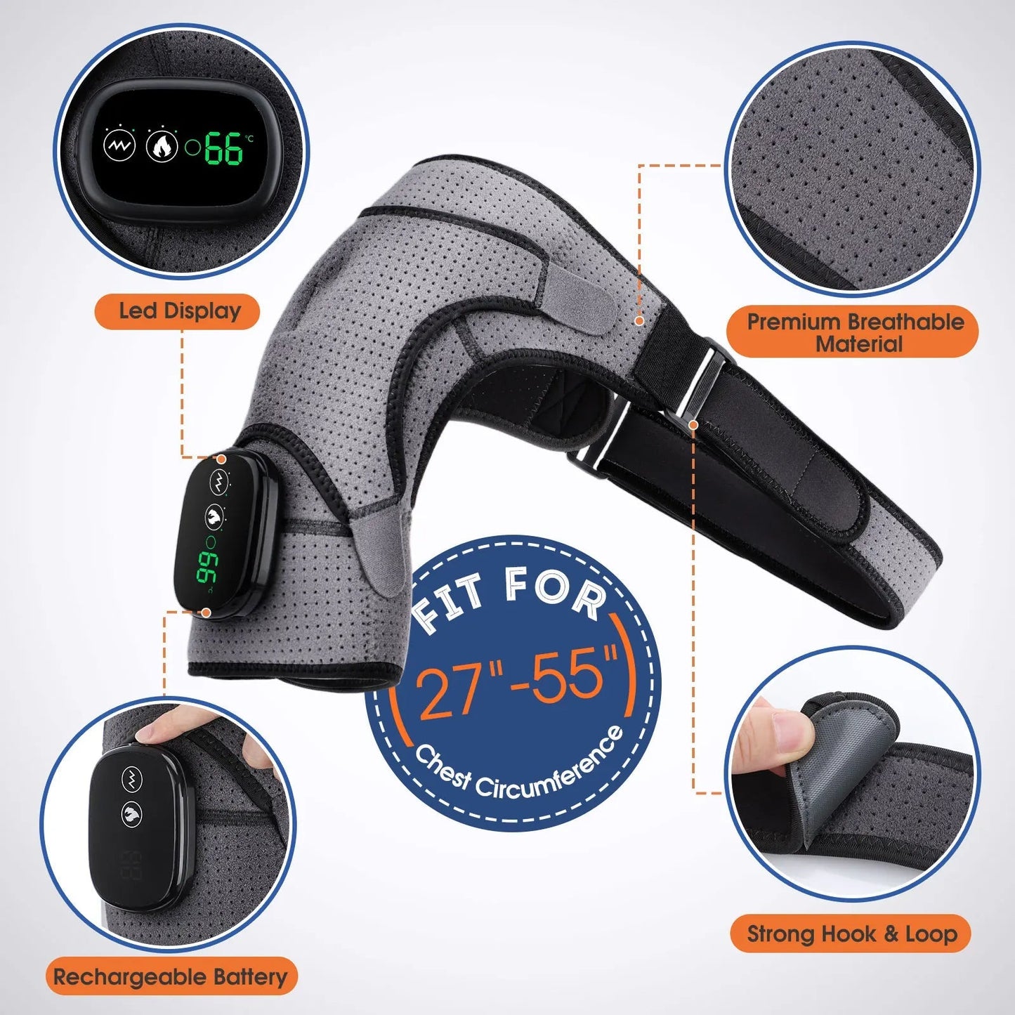 Heated Vibration Shoulder Massager for Pain Relief and Relaxation