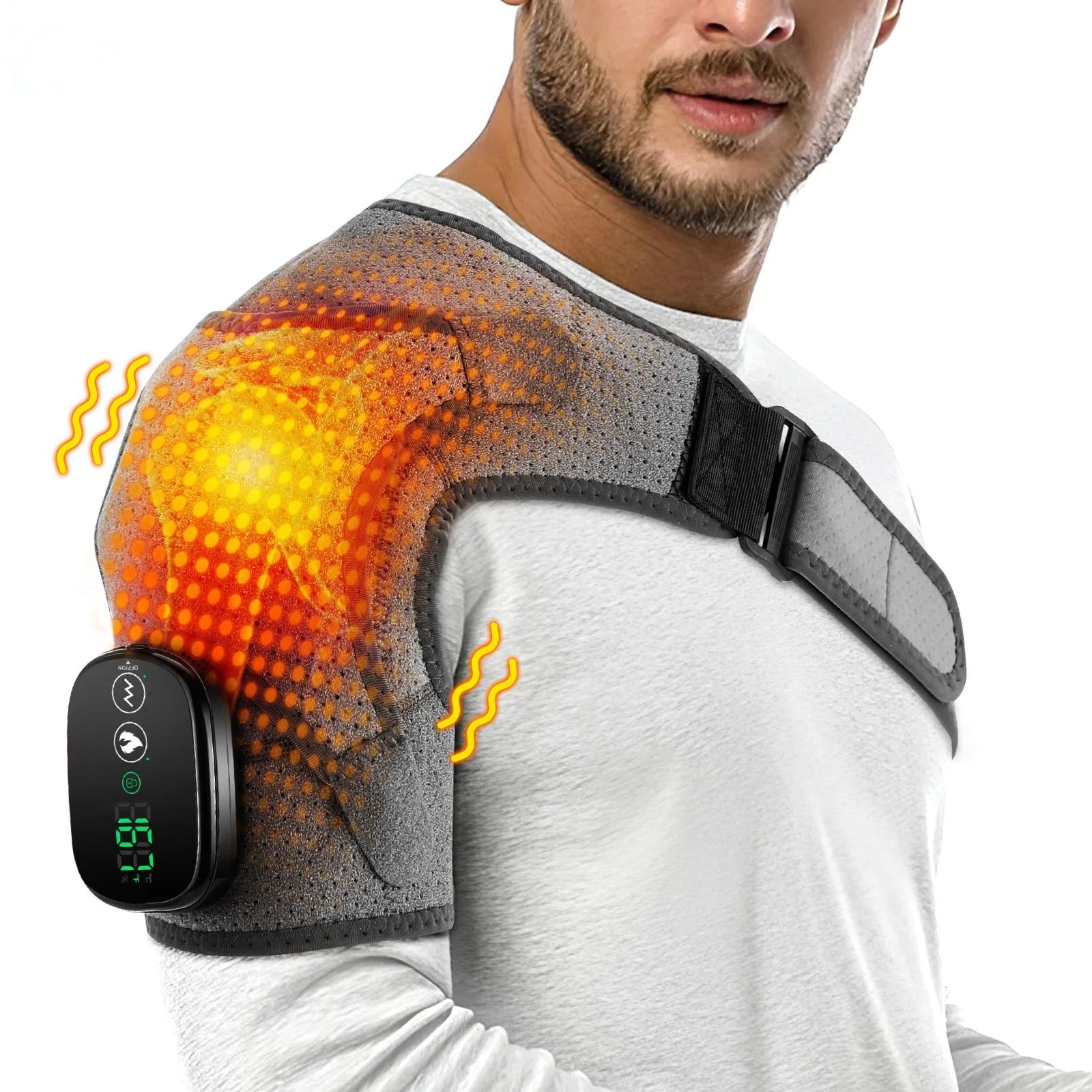 Heated Vibration Shoulder Massager for Pain Relief and Relaxation