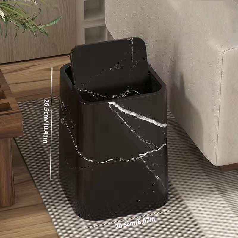 Elegant Marble Waste Bin with Swivel Lid