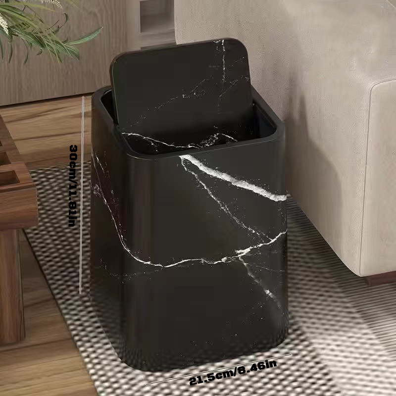 Elegant Marble Waste Bin with Swivel Lid