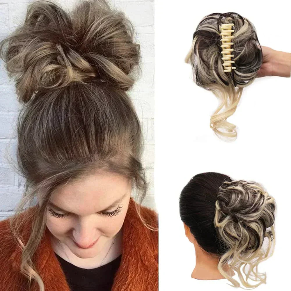 Volumizing Curly Clip-in Hair Bun for a Natural, Effortless Look