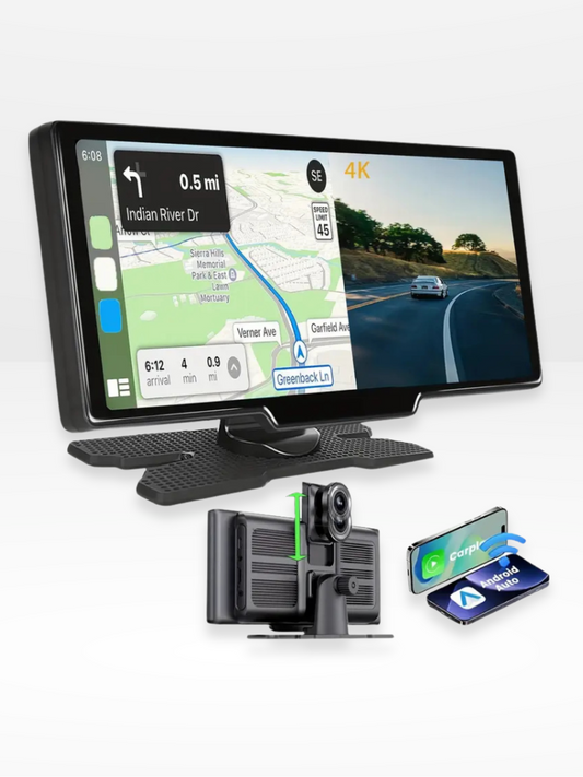 10.26" Wireless CarPlay Display with 4K Dashcam & Optional Rear Camera