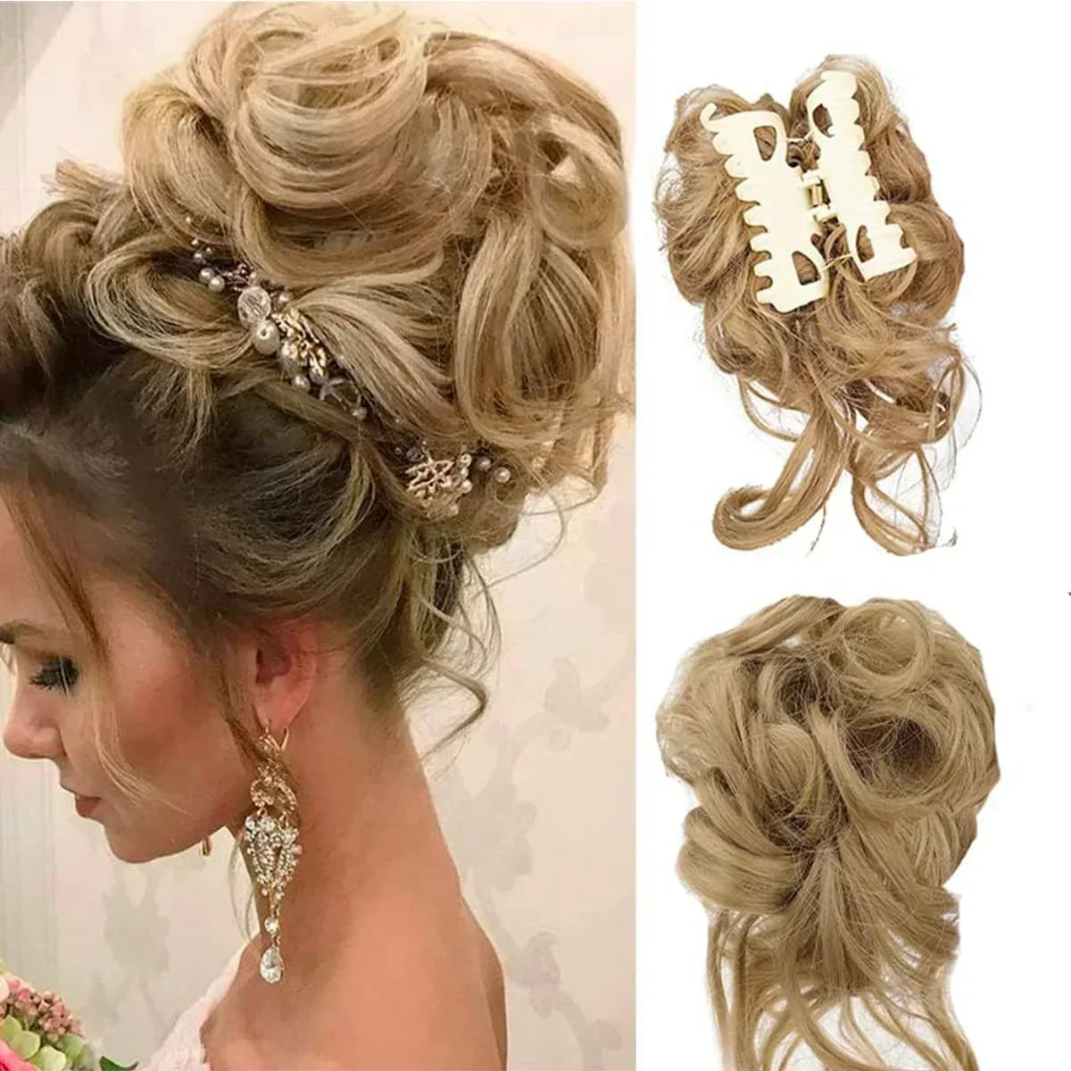 Volumizing Curly Clip-in Hair Bun for a Natural, Effortless Look
