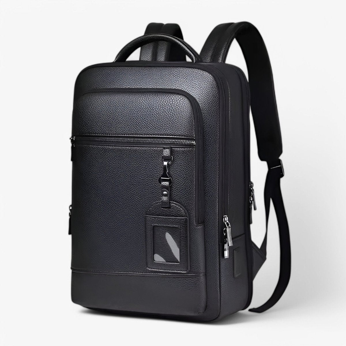 Elegant PU Leather Laptop Backpack with USB Charging Port