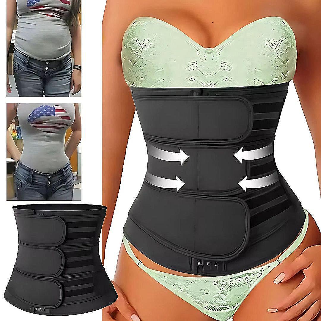 Triple Compression Neoprene Waist Trainer Belt – Ideal for Workout & Postpartum