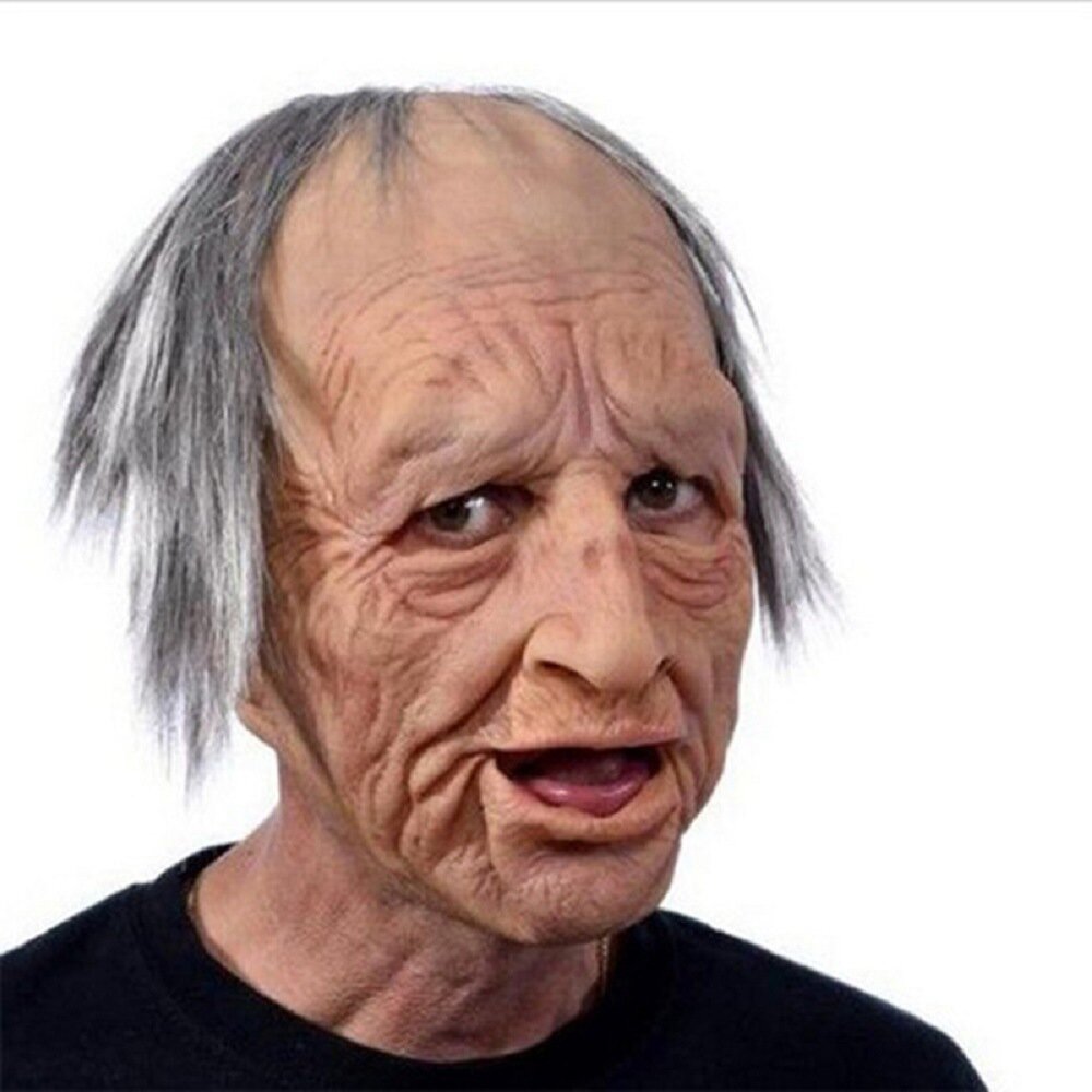 Old Man Latex Mask – Realistic Halloween Costume for Adults