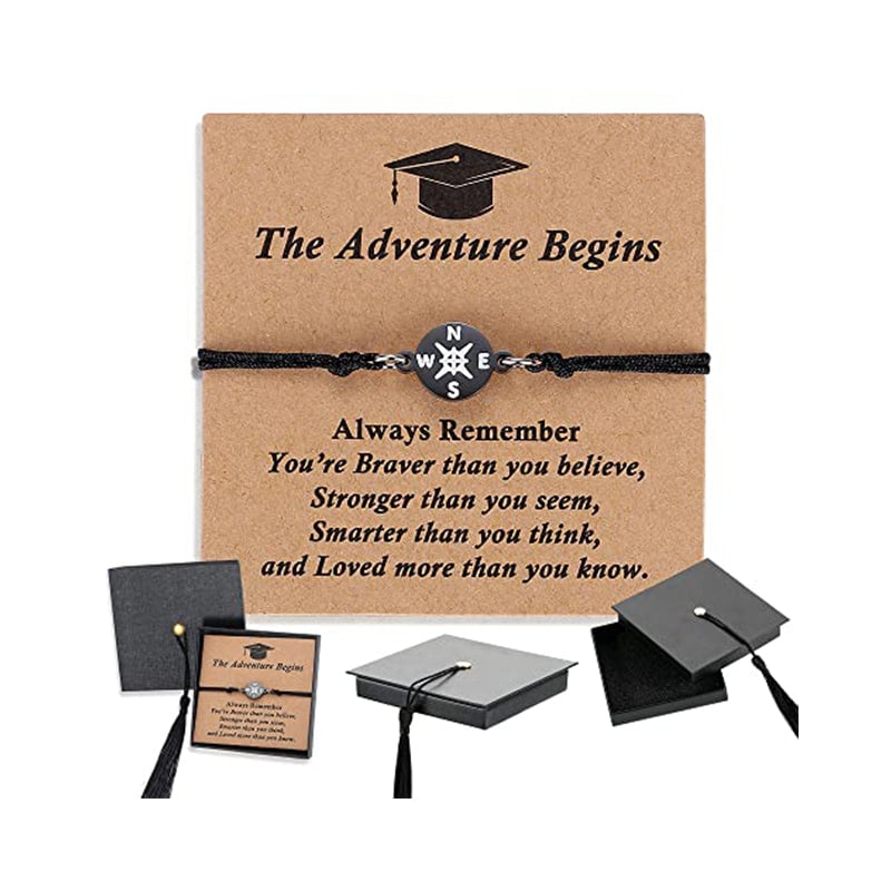 Graduation Keepsake Bracelet with Compass Charm