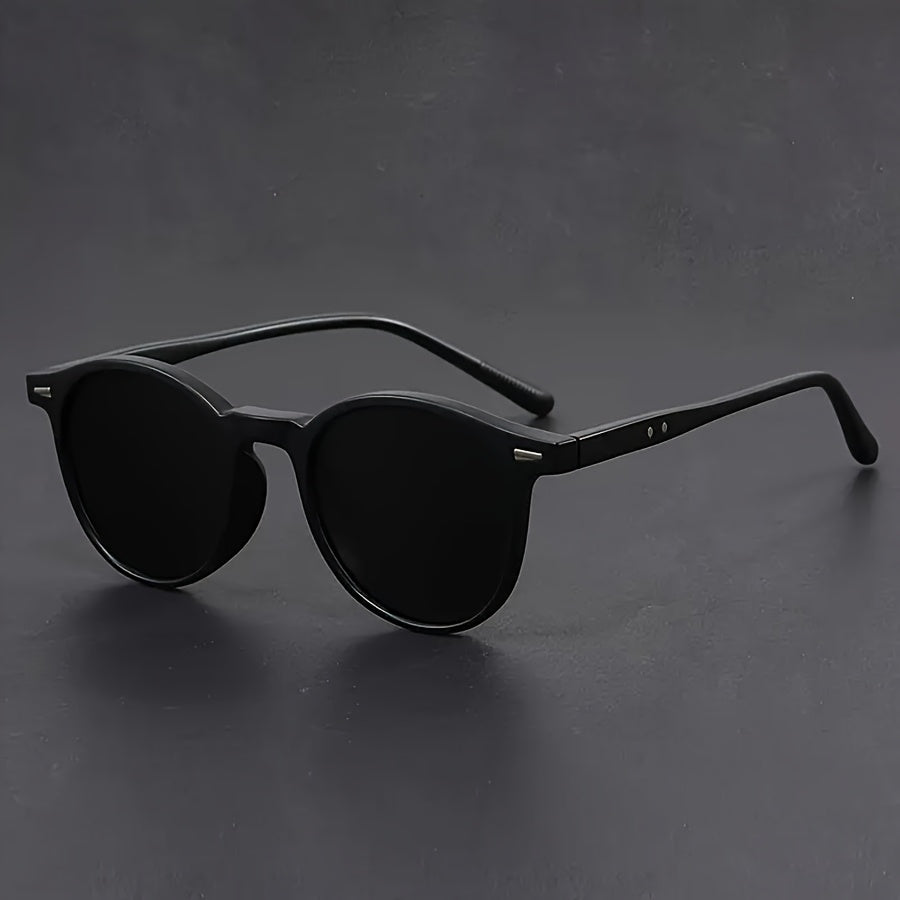 Men's Retro Round Sunglasses – Tortoiseshell Design, Lightweight Frame