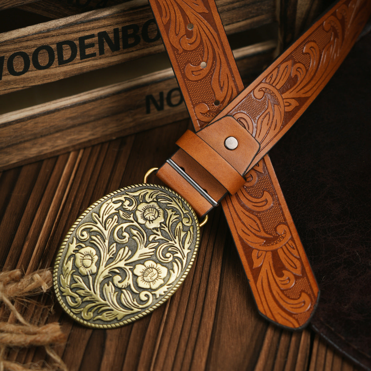 Men's Western Belt | Vegan Leather with Sturdy Metal Buckle