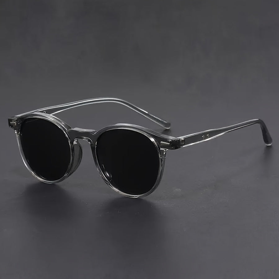 Men's Retro Round Tortoiseshell Sunglasses with Lightweight Frame