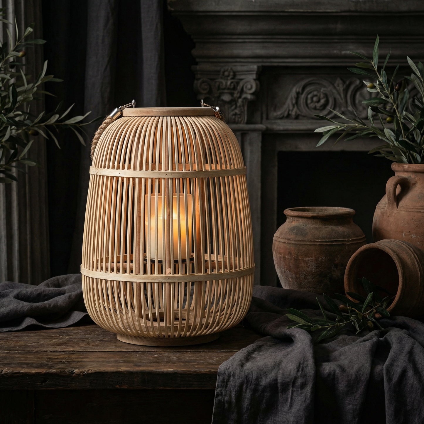 Rustic Rattan Weave Lanterns