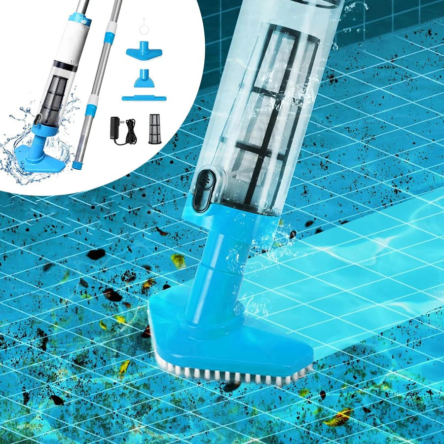 Cordless Rechargeable Pool Cleaner with Versatile Interchangeable Heads