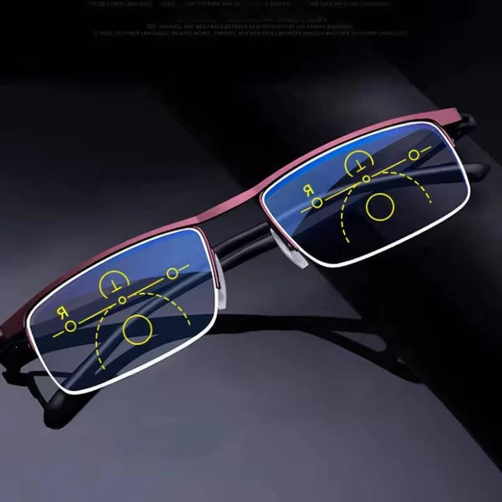 Smart Multifocal Reading Glasses with Blue Light and UV Shielding