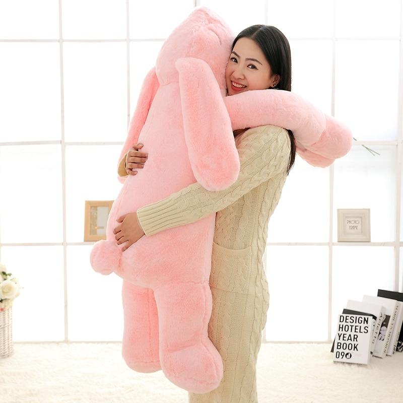 Oversized Fluffy Bunny Plush Pillow