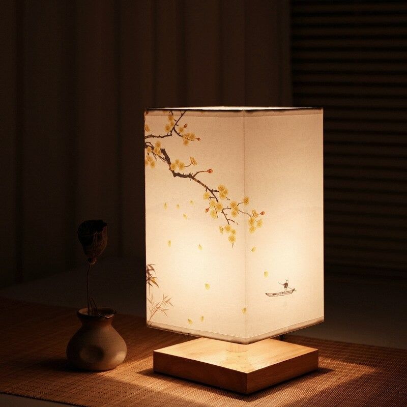 Vintage Japanese Bedside Lamp – Ideal for a Calming Bedroom Atmosphere