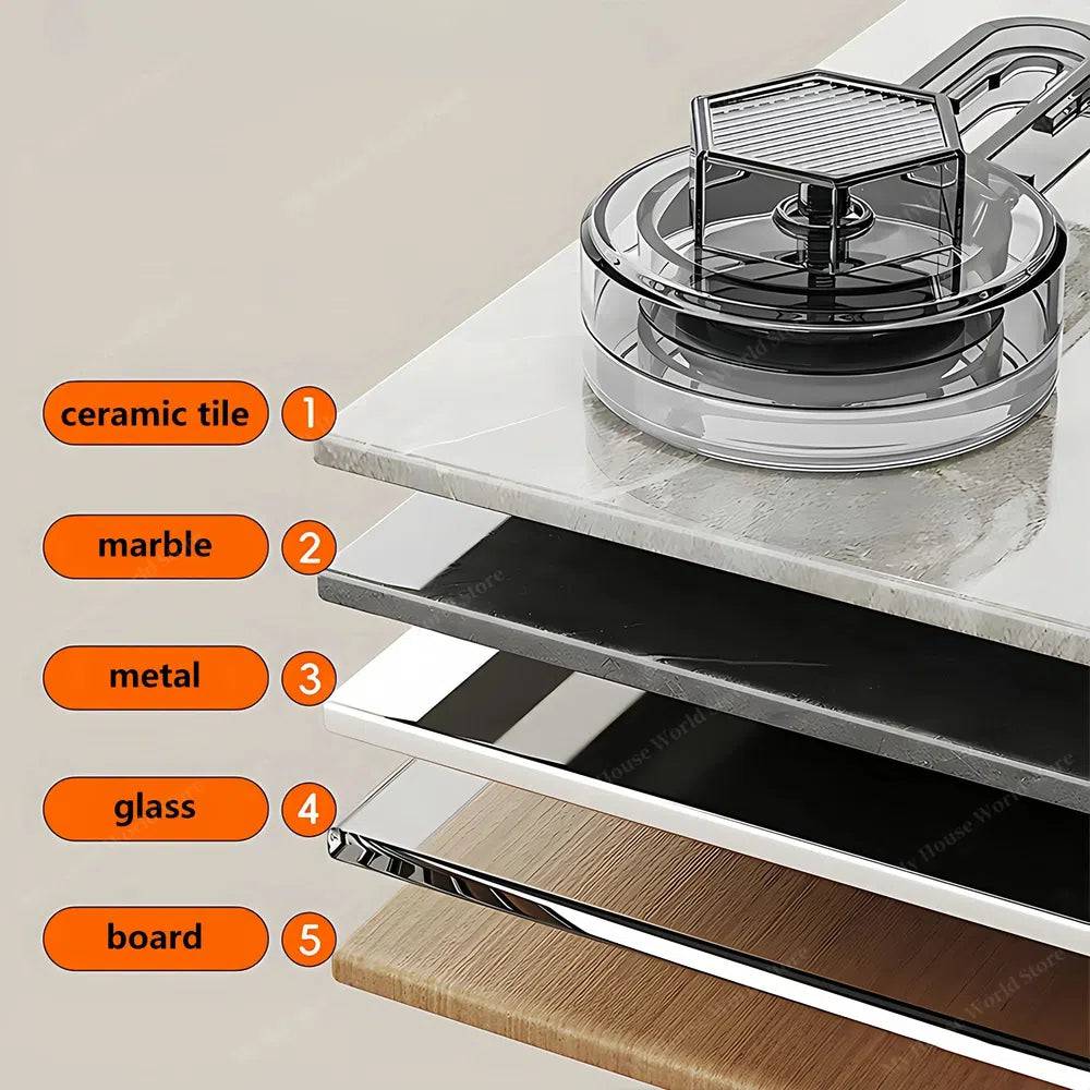 Wall-Mounted Spice Organizer with Suction Cups for Easy Kitchen Storage