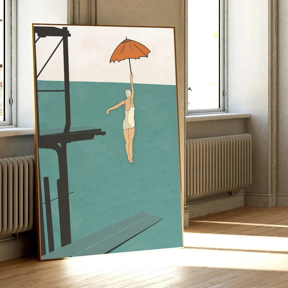 Plum Sea Surf Beach Poster