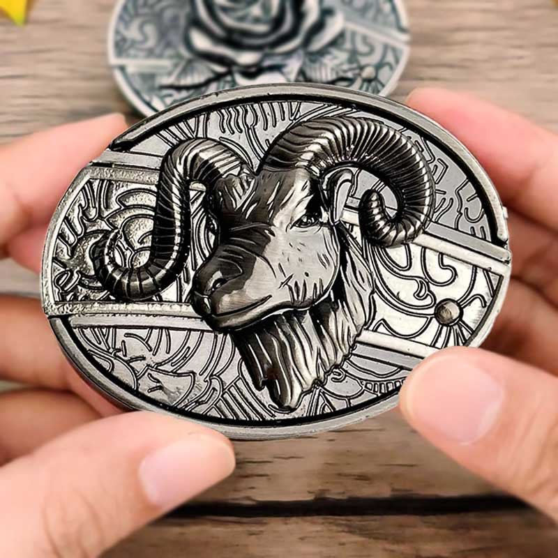 Rustic Metal Oval Cowboys Belt Buckle with Hidden Tool