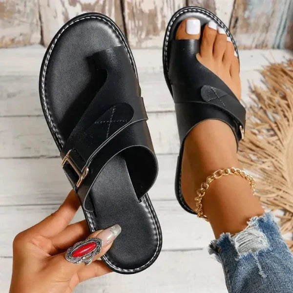Women's Leather Sandals for Orthopedic Hallux Valgus Correction