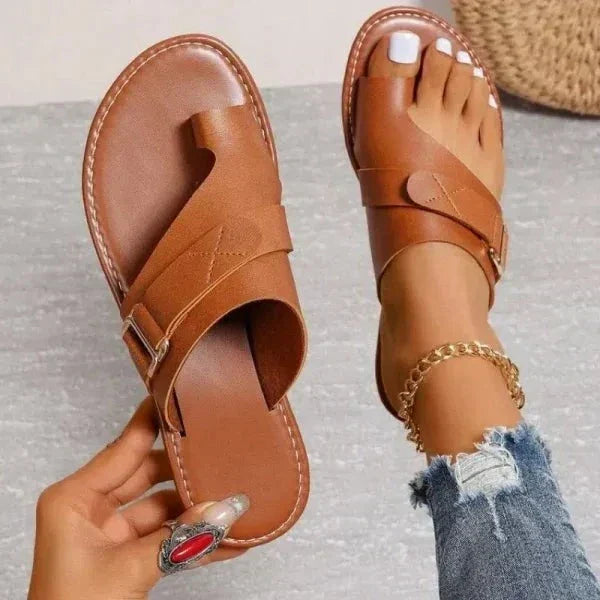 Women's Leather Sandals for Orthopedic Hallux Valgus Correction