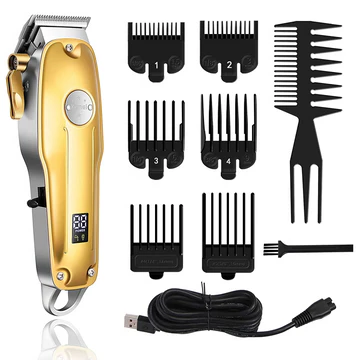 Gold Cordless Hair Clippers Set for Men | Professional Trimmer Kit