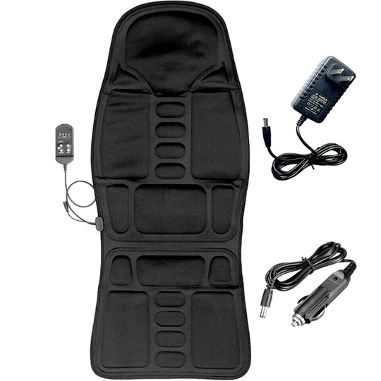 8-Mode Heated Massage Cushion with Neck-Back Pillow for Car & Home Use