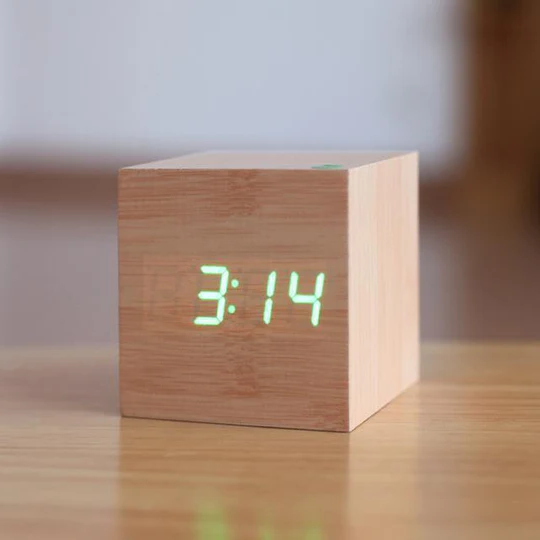 Contemporary Wooden Digital Clock