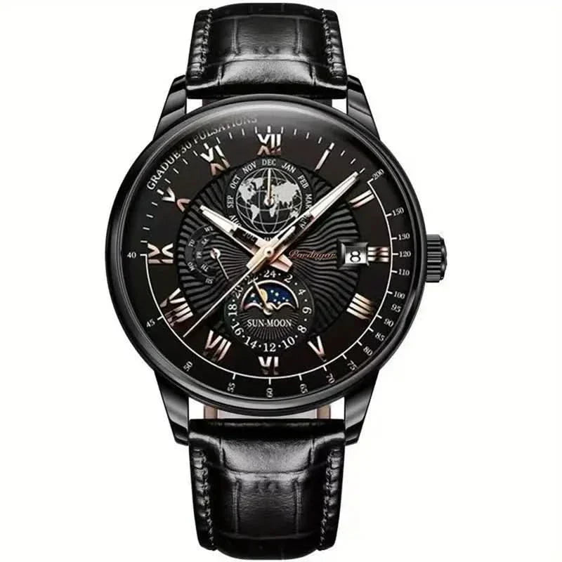 Luxury Men's Mechanical Watch with Moonphase Feature