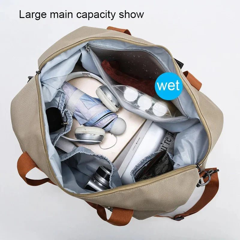 Lightweight Gym & Travel Duffel with Shoe and Wet-Dry Compartments