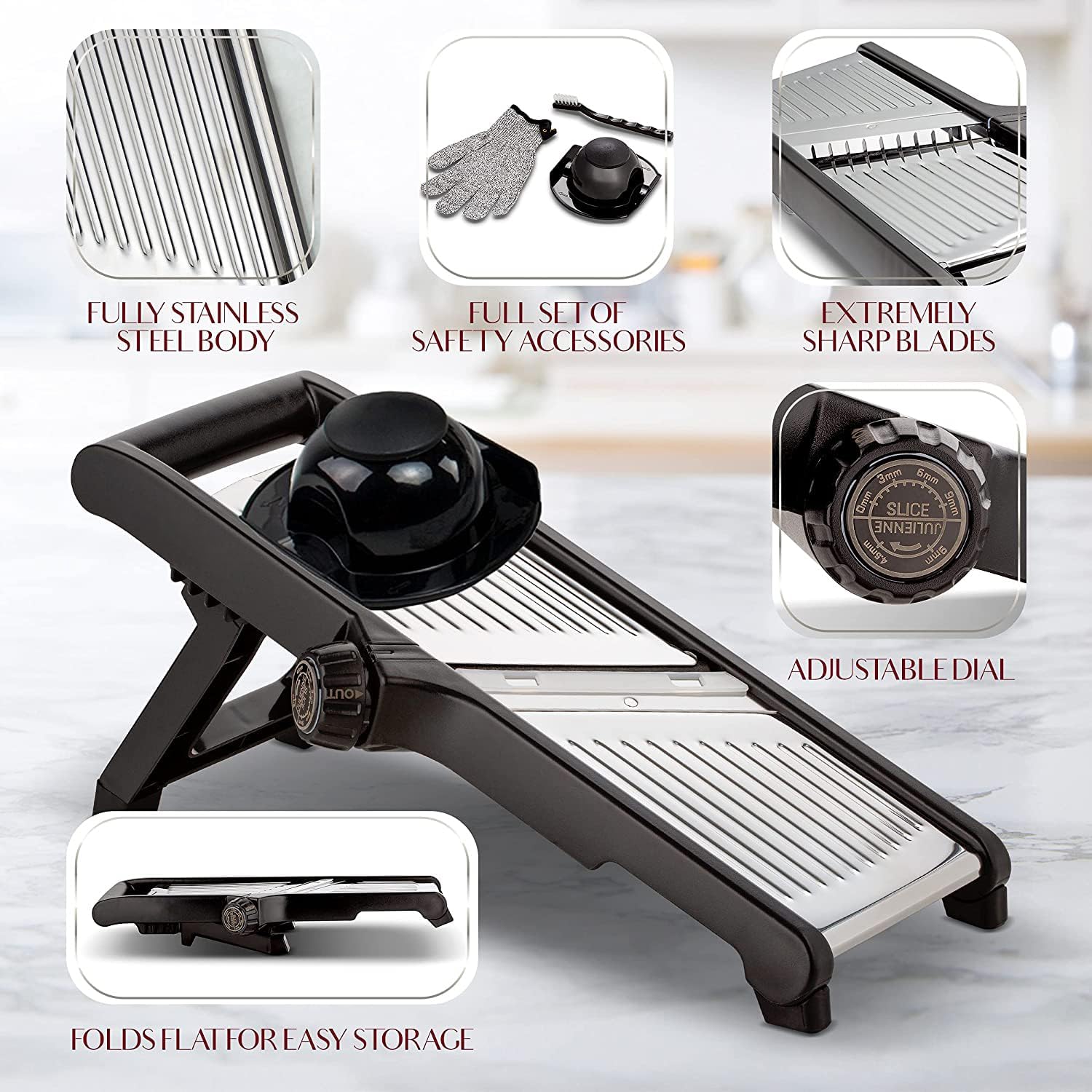 Premium Food Slicer & Safety Gloves for Efficient Vegetable Cutting