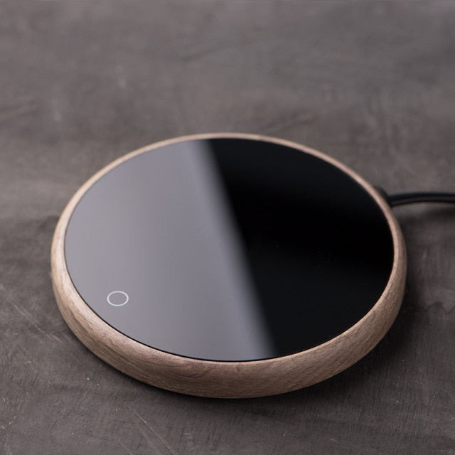 Elegant Smart Ceramic Mug Warmer Coaster with Temperature Control