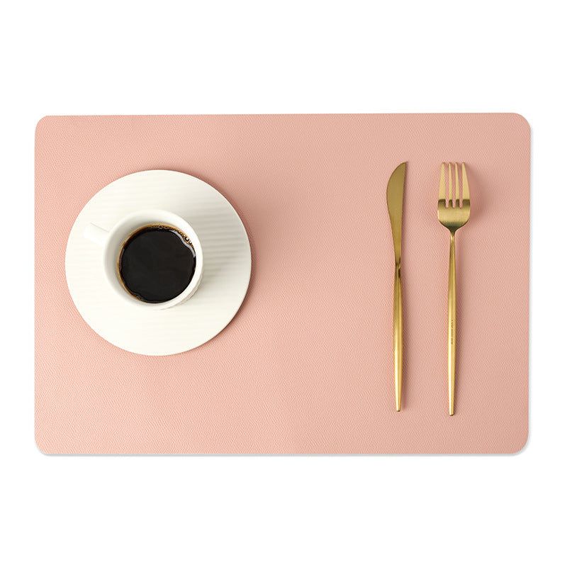 Contemporary Rectangular Waterproof PU Leather Table Placemats