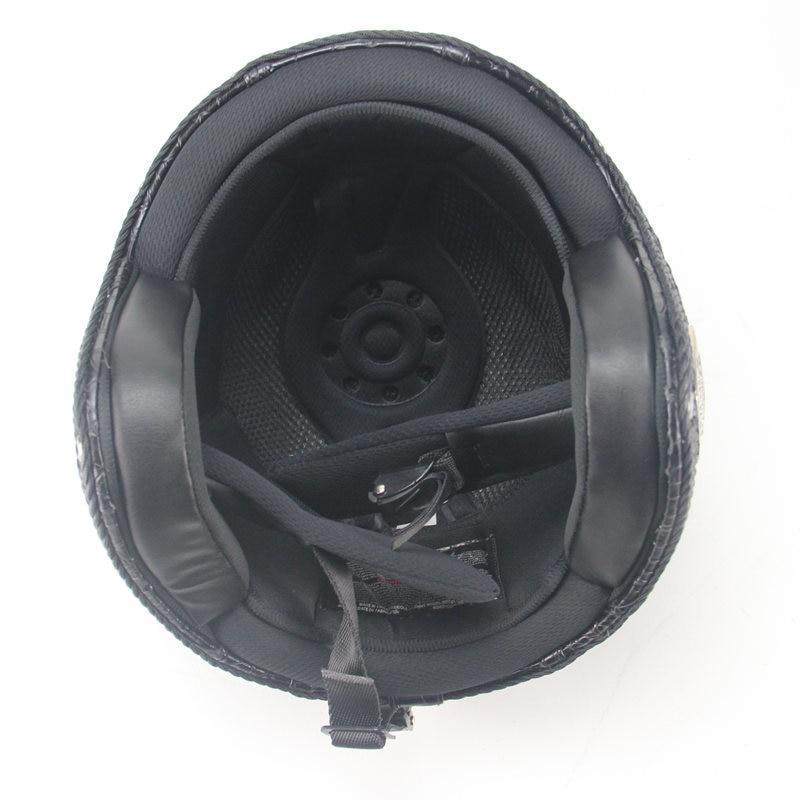Vintage-Style Open Face Motorcycle Helmet with Goggles