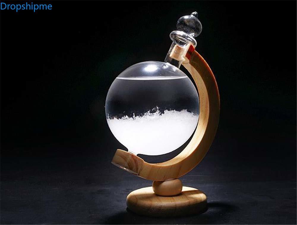 Storm Glass Crystal Weather Predictor with Wooden Stand