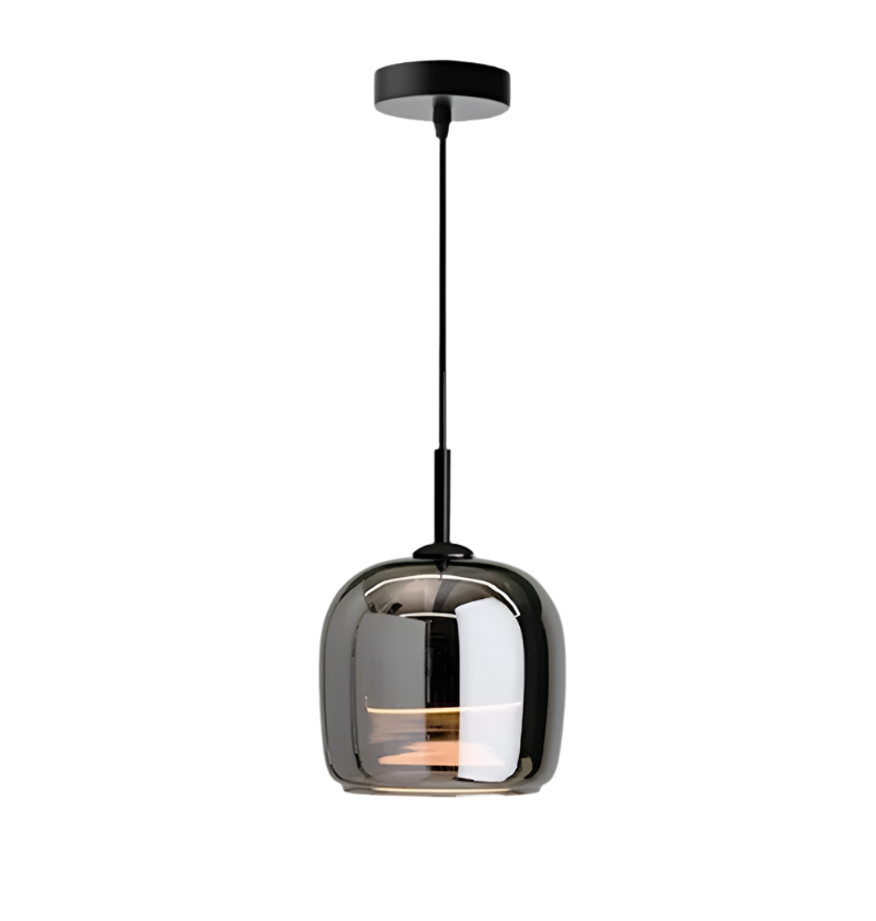 Nordic Black Glass Pendant Light - Modern Kitchen & Dining Hanging Lamp