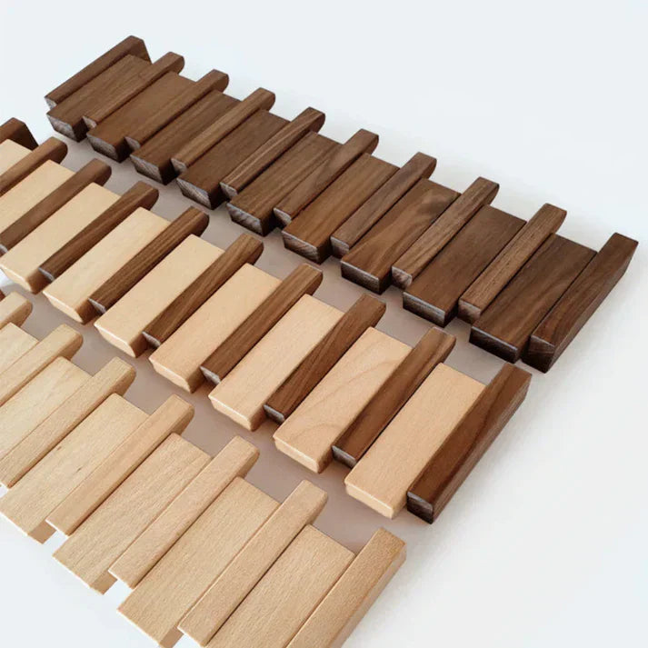 Wooden Piano Key Coat Rack – Elegant Wall Decor with Functional Storage