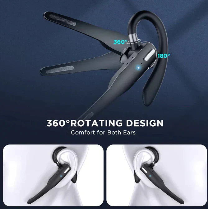 Bluetooth 5.1 Headset with Dual Mic and Noise Cancelling for Professionals