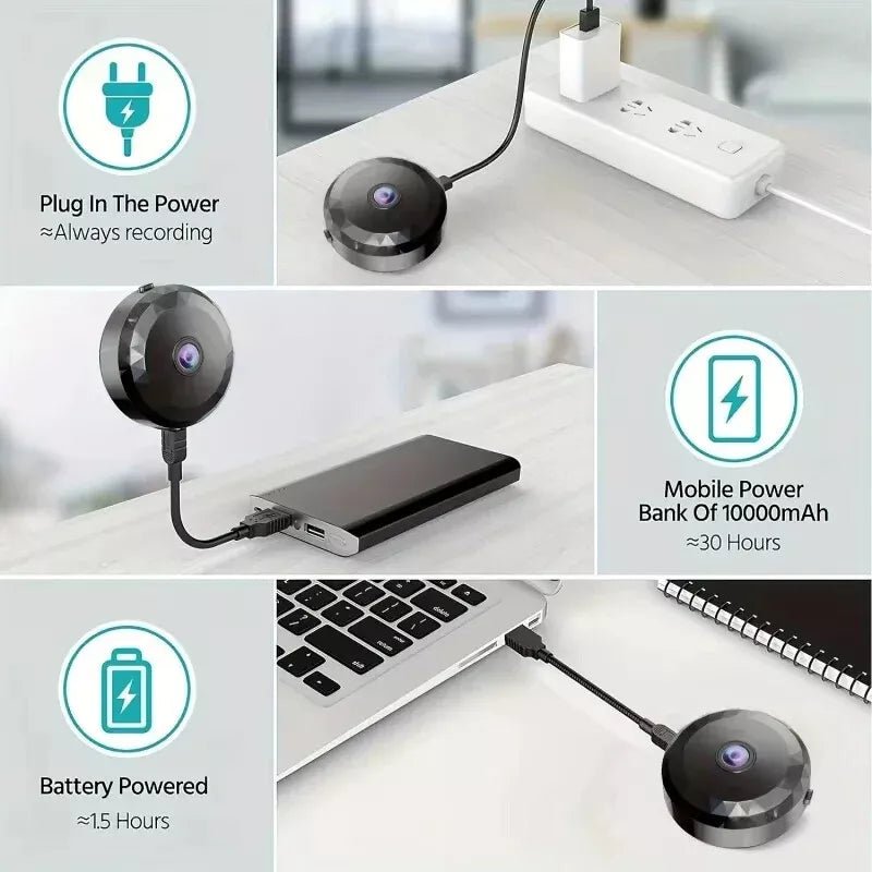 Magnetic Mini WiFi Camera 1080P HD with Night Vision & Motion Alerts