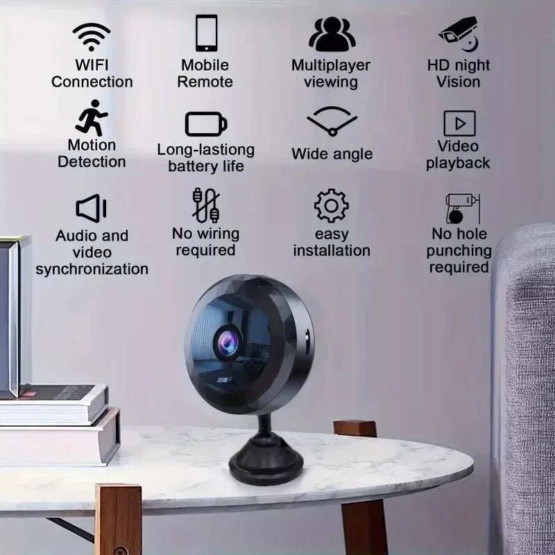 Magnetic Mini WiFi Camera 1080P HD with Night Vision & Motion Alerts