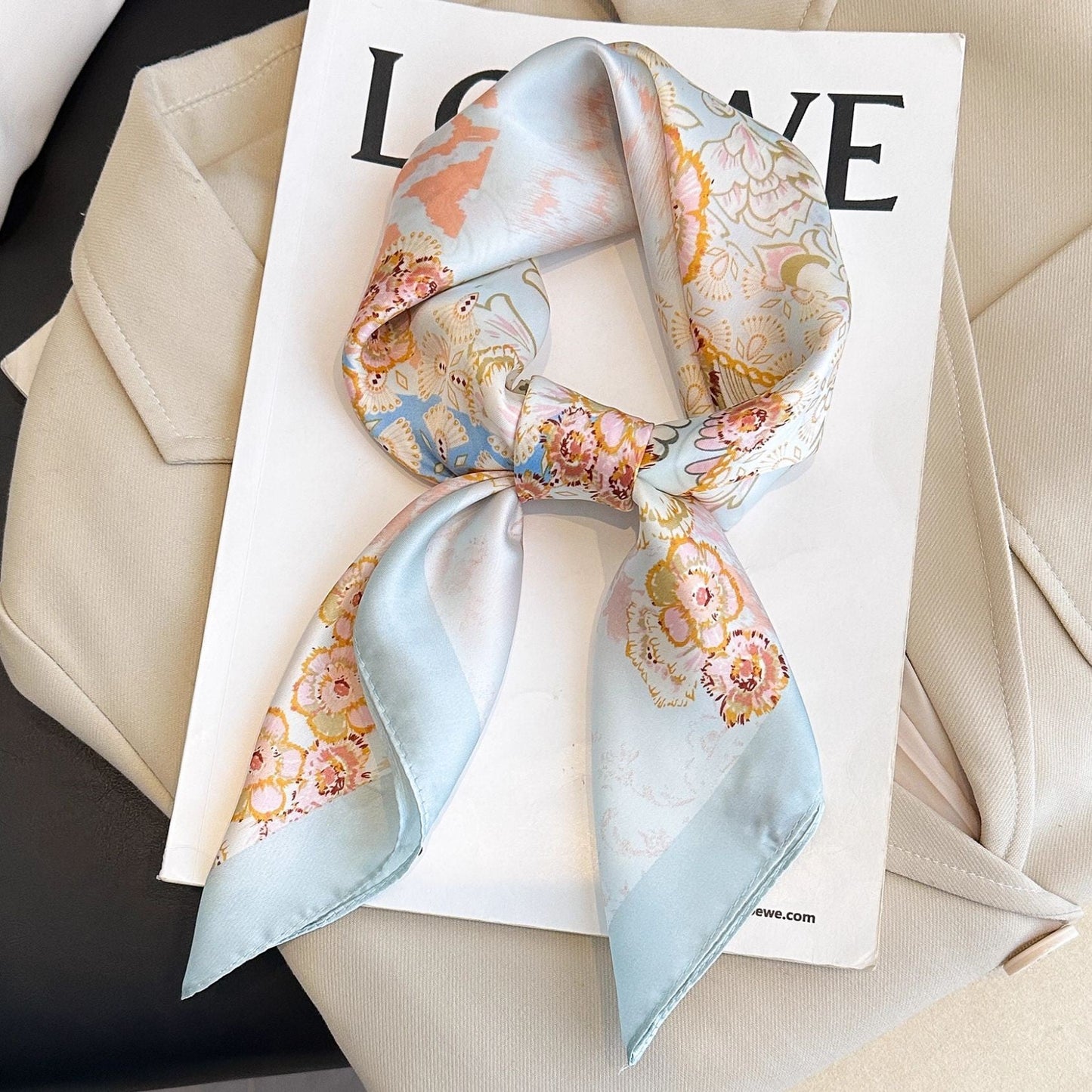 Retro Korean Style Faux Silk Fashion Scarf