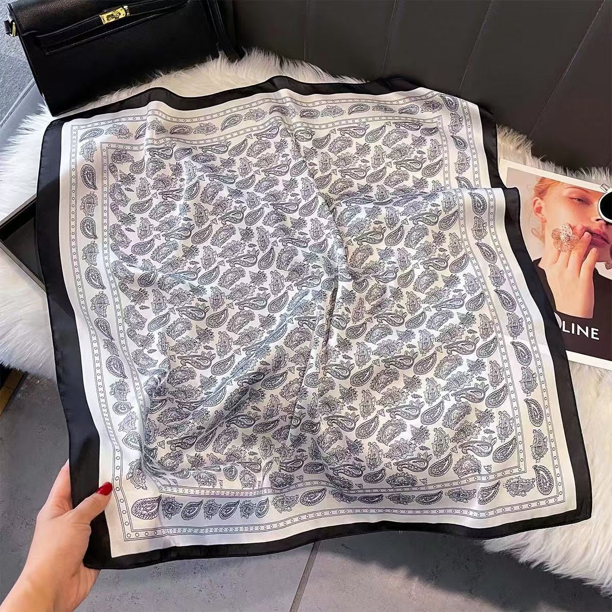 Retro Korean Style Faux Silk Fashion Scarf