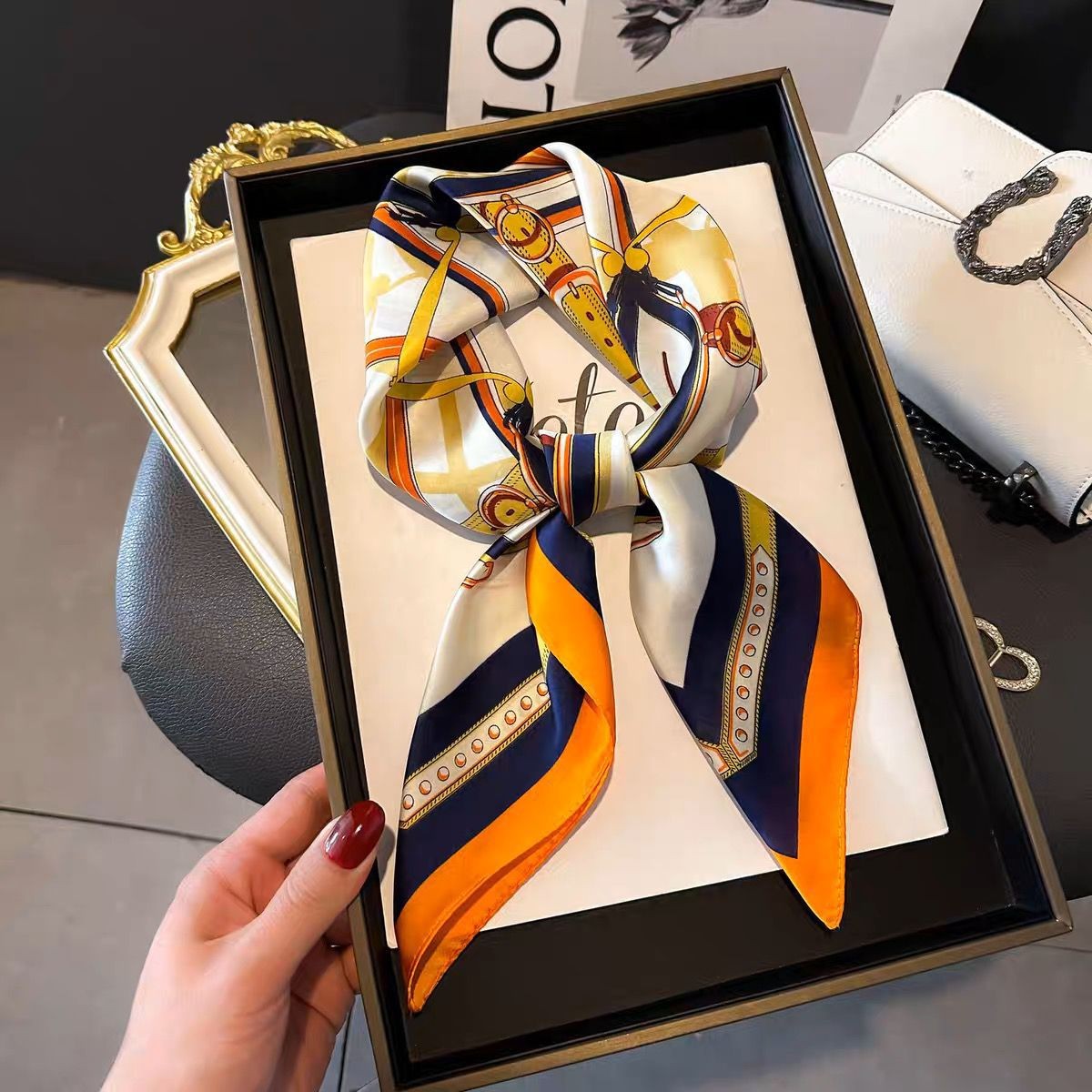 Retro Korean Style Faux Silk Fashion Scarf