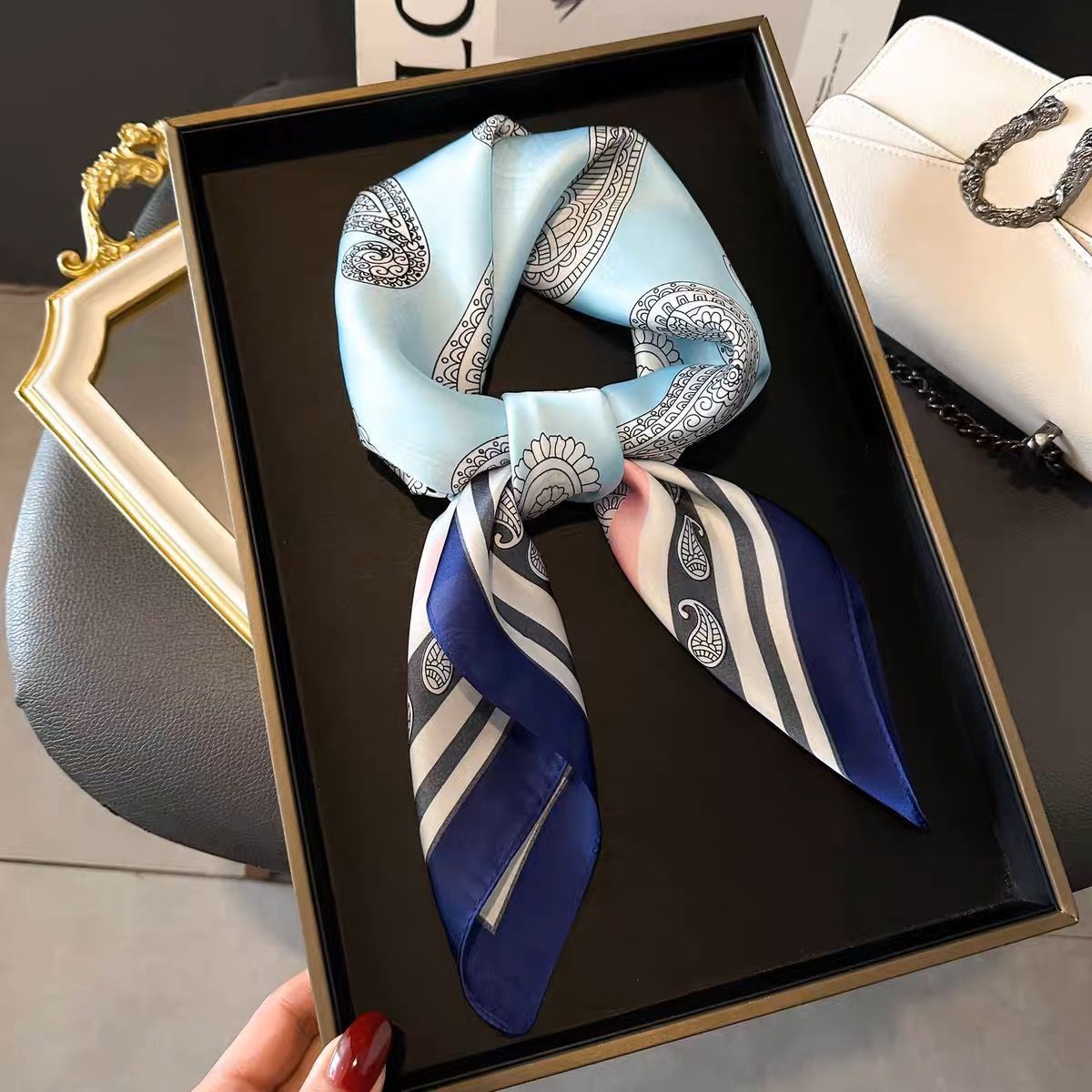 Retro Korean Style Faux Silk Fashion Scarf