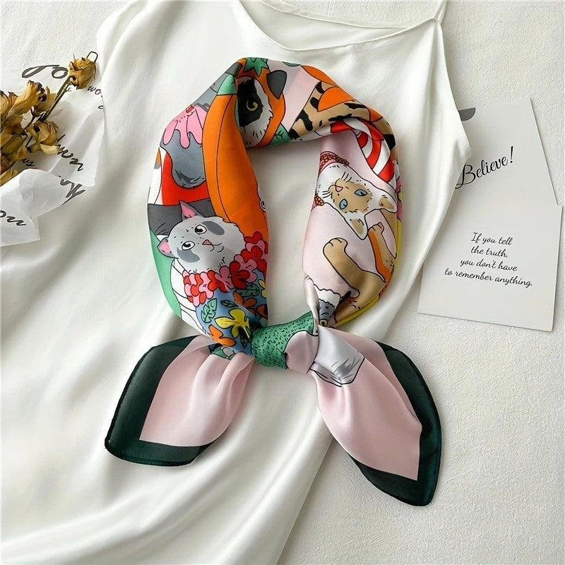 Retro Korean Style Faux Silk Fashion Scarf