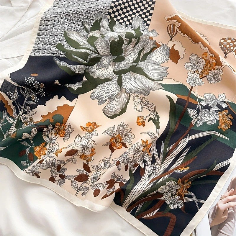 Retro Korean Style Faux Silk Fashion Scarf