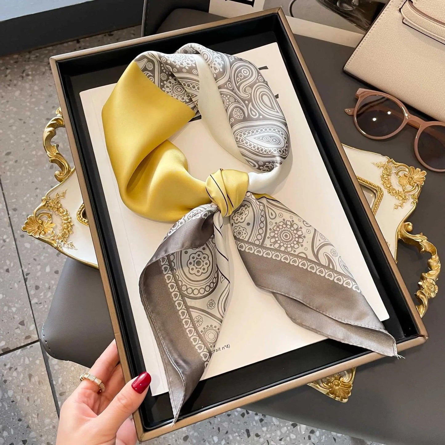 Retro Korean Style Faux Silk Fashion Scarf
