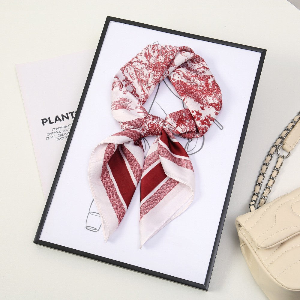 Retro Korean Style Faux Silk Fashion Scarf