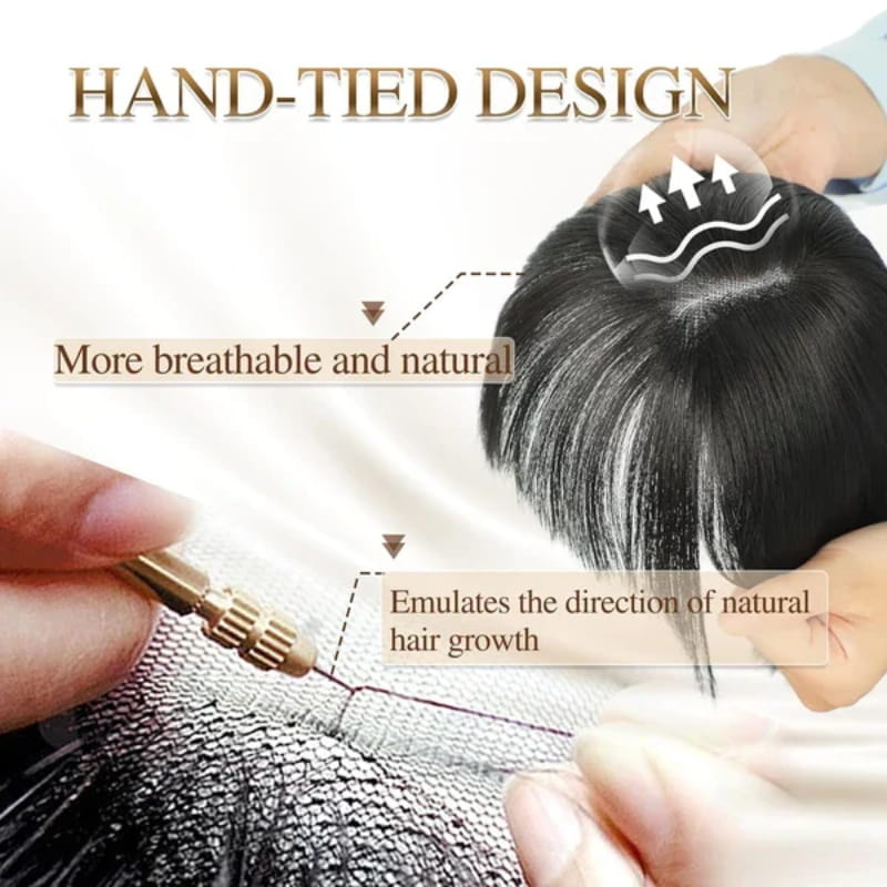Women's Natural Hair Extensions with Adjustable Bangs