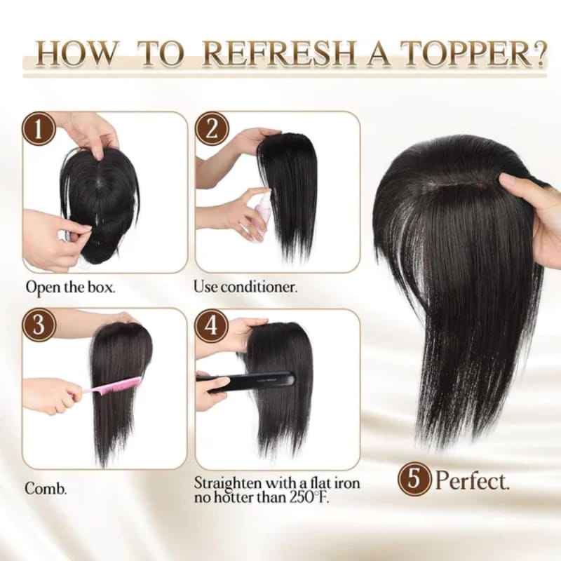 Women's Natural Hair Extensions with Adjustable Bangs